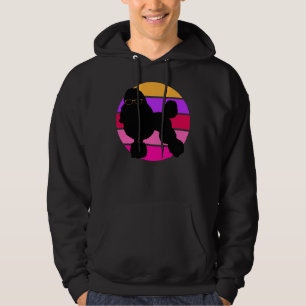 Poodle Leopard Skin Sunglasses Pink Sunset Hoodie