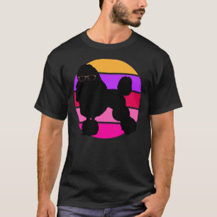 Poodle Leopard Skin Sunglasses Pink Sunset     T-Shirt