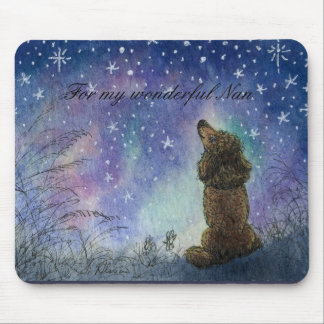 Poodle looking to the stars mouse-mat gift for Nan Mouse Pad