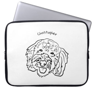 Poodle Love: Customisable Line Art Laptop Sleeve