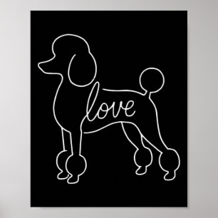 Poodle love line art minimalist elegant dog design poster