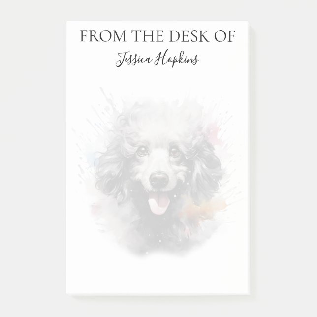 Poodle Lover Monogrammed Dog Post-it Notes (Front)