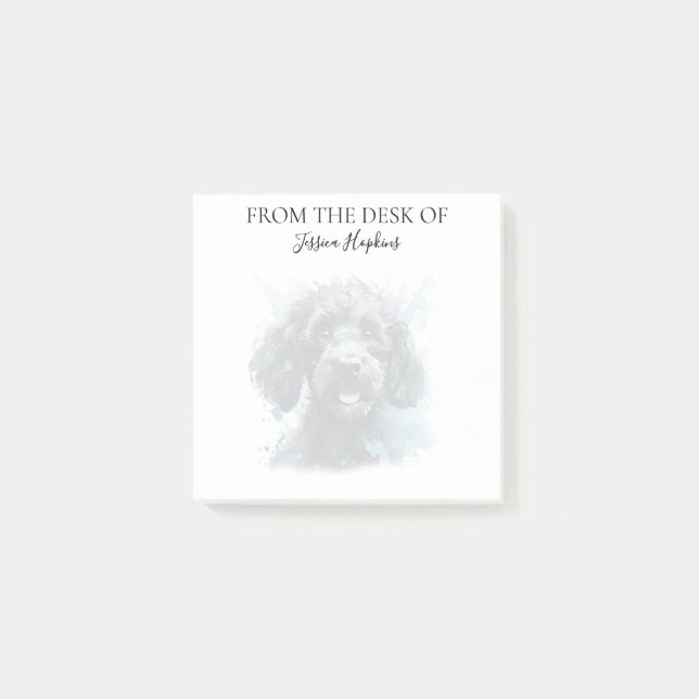 Poodle Lover Monogrammed Dog Post-it Notes (Front)