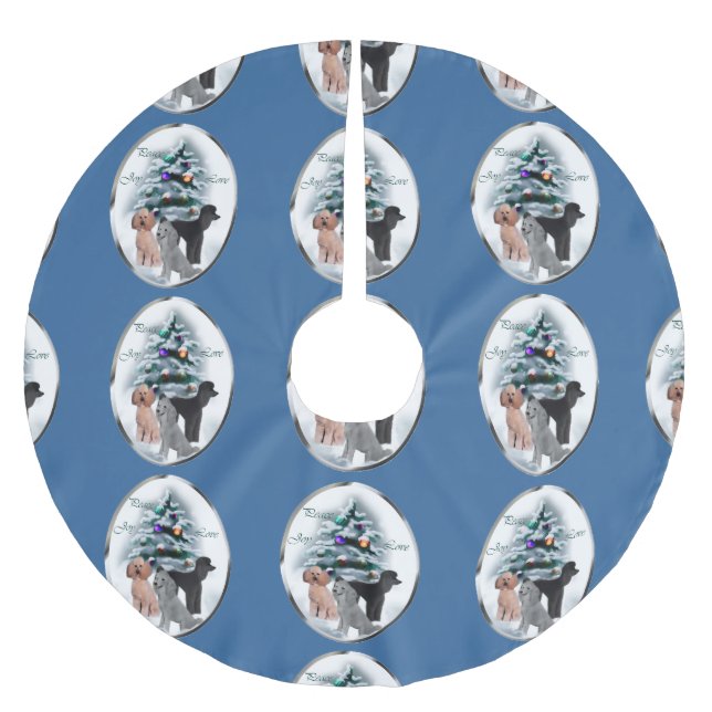 Poodle Lovers Christmas Brushed Polyester Tree Skirt (Front)