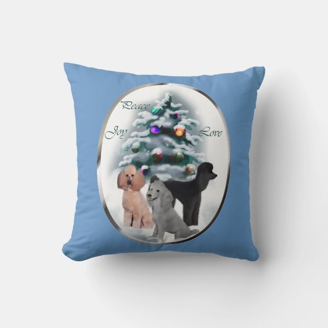 Poodle Lovers Christmas Cushion (Front)