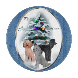 Poodle Lovers Christmas Cutting Board