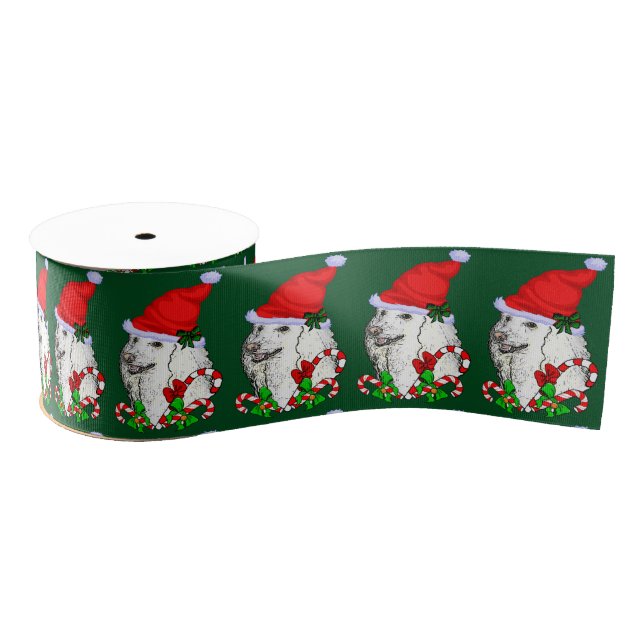 Poodle Lovers Christmas Grosgrain Ribbon (Spool)