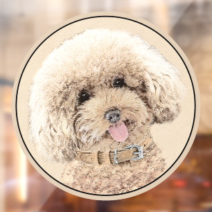 Poodle Miniature Toy Apricot Cream Brown Dog Art