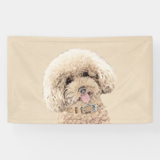 Poodle Miniature Toy Apricot Cream Brown Dog Art Banner (Horizontal)