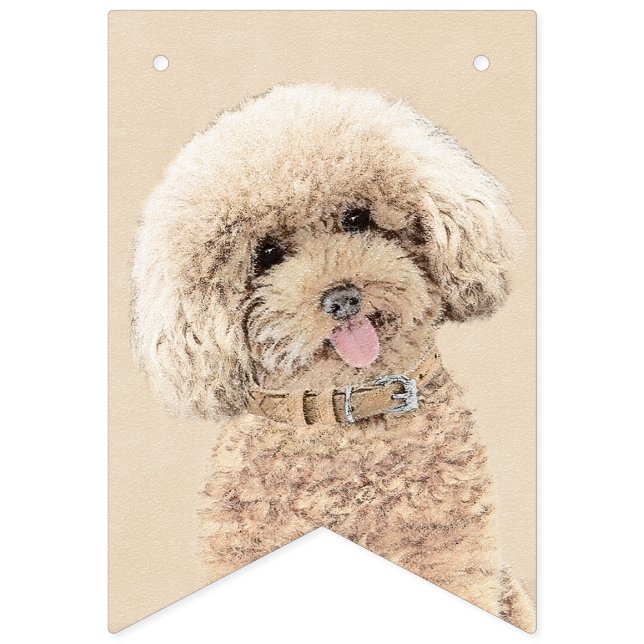 Poodle Miniature Toy Apricot Cream Brown Dog Art Bunting (First Flag)