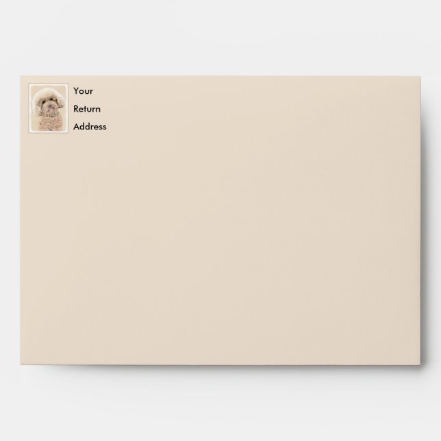 Poodle Miniature Toy Apricot Cream Brown Dog Art Envelope (Front)