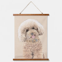 Poodle Miniature Toy Apricot Cream Brown Dog Art