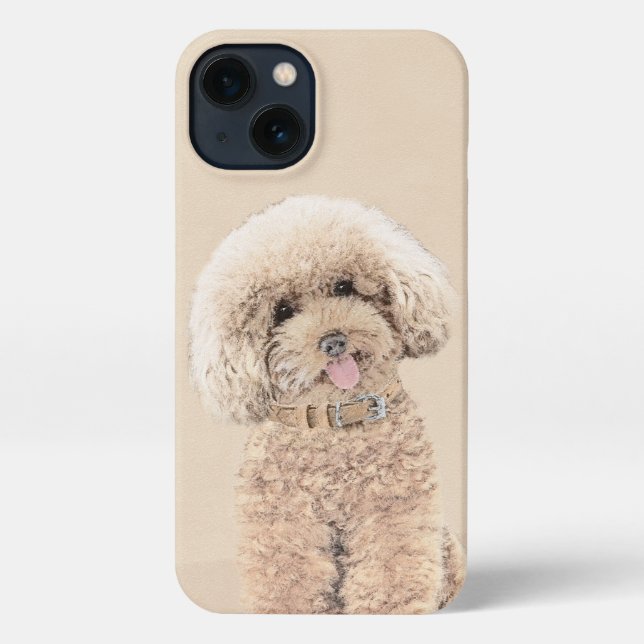 Poodle Miniature Toy Apricot Cream Brown Dog Art iPhone Case (Back)