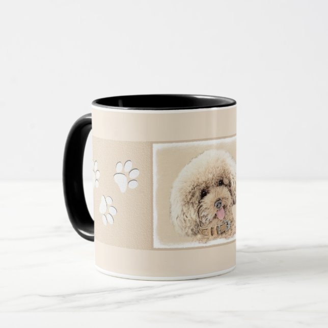 Poodle Miniature Toy Apricot Cream Brown Dog Art Mug (Front Left)