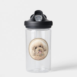 Poodle Miniature Toy Apricot Cream Brown Dog Art Water Bottle