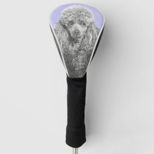 Poodle Miniature Toy Silver Grey Blue Dog Art Golf Head Cover