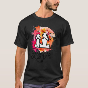 Poodle Mom And Poodle Lovers Colorful Art T-Shirt