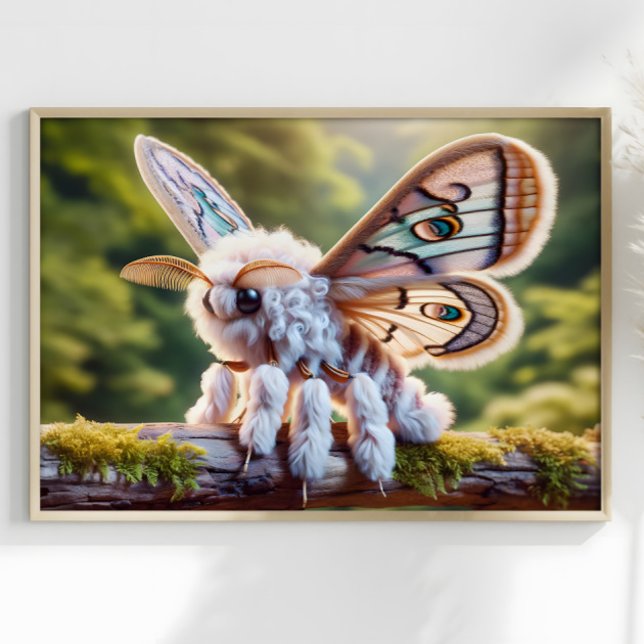 Poodle Moth Surreal Fluffy Moth Fantasy World Poster (Creator Uploaded)