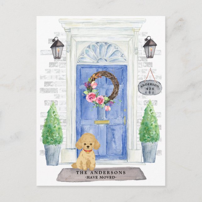 Poodle Moving Announcement Postcard (Front)