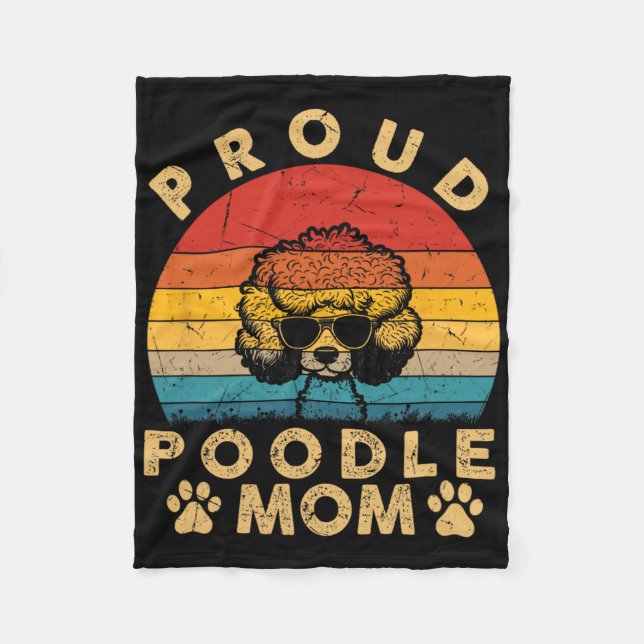 Poodle Mum Gifts I Love My Dog Mum Mama Mothers Da Fleece Blanket (Front)
