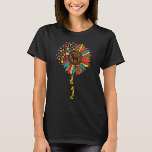 Poodle Mum Sunflower Vintage Colourful Dog Mama T-Shirt