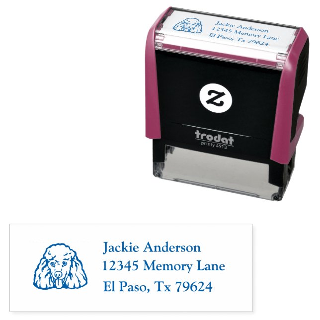 POODLE | Name & Return Address Self-inking Stamp (In Situ)