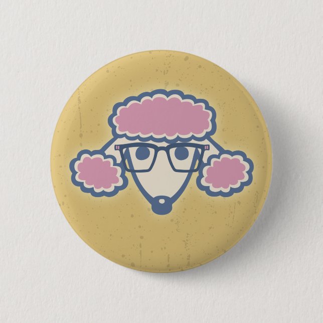 Poodle Nerd 6 Cm Round Badge (Front)