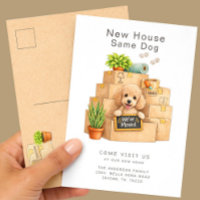 Poodle New House Moving Announcement