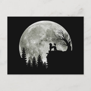 Poodle On Mountain Halloween Gift For Poodle Lover Announcement Postcard
