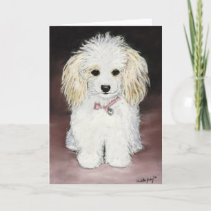 Poodle Original Dog Art Pastel Greeting Card
