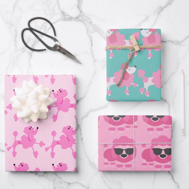 Poodle Pack Wrapping Paper (Front)