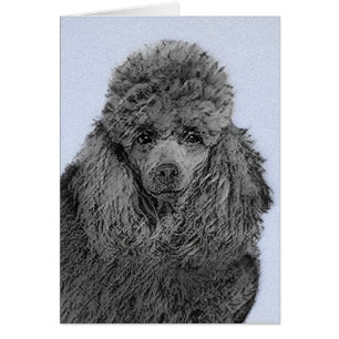 Poodle Painting Miniature Toy Black Original Art