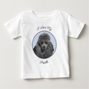 Poodle Painting Miniature Toy Black Original Art Baby T-Shirt