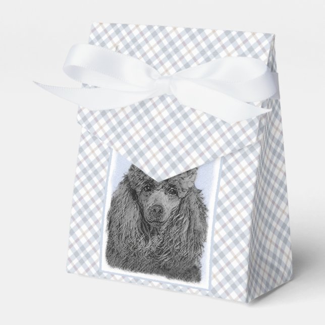 Poodle Painting Miniature Toy Black Original Art Favour Box (Front Side)