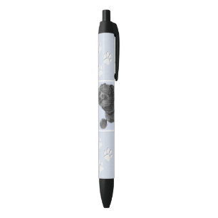 Poodle Painting Miniature Toy Black Original Art Ink Pen