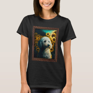 Poodle Painting Sunflower Flower Mum Women Floral T-Shirt