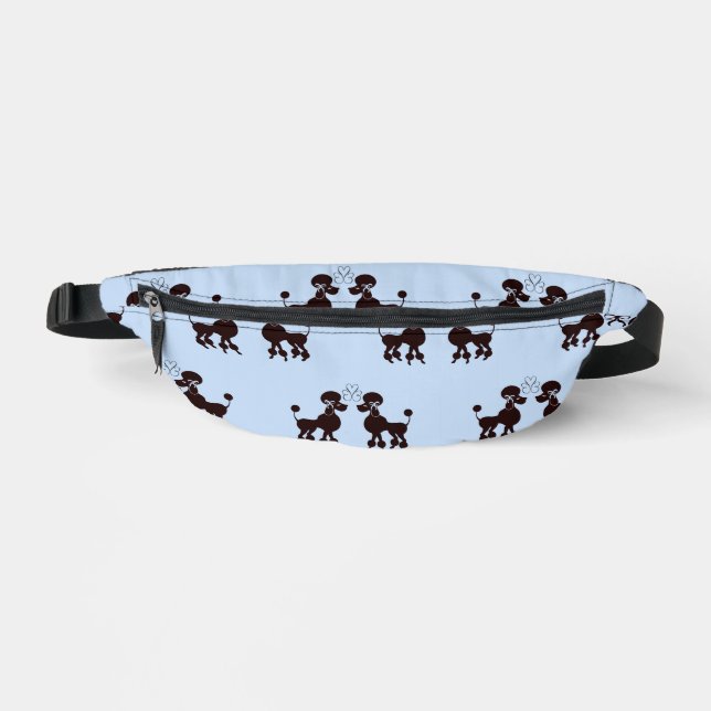 Poodle Pair blue background Bum Bags (Front)