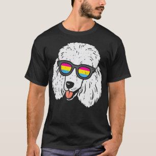 Poodle Panseual Glasses Cute Pan Pride Flag Dog Me T-Shirt