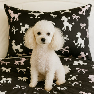 Poodle Parade Decorative Accent Lumbar Cushion