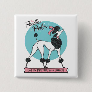 Poodle Parlour 15 Cm Square Badge
