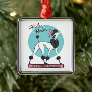 Poodle Parlour Metal Ornament