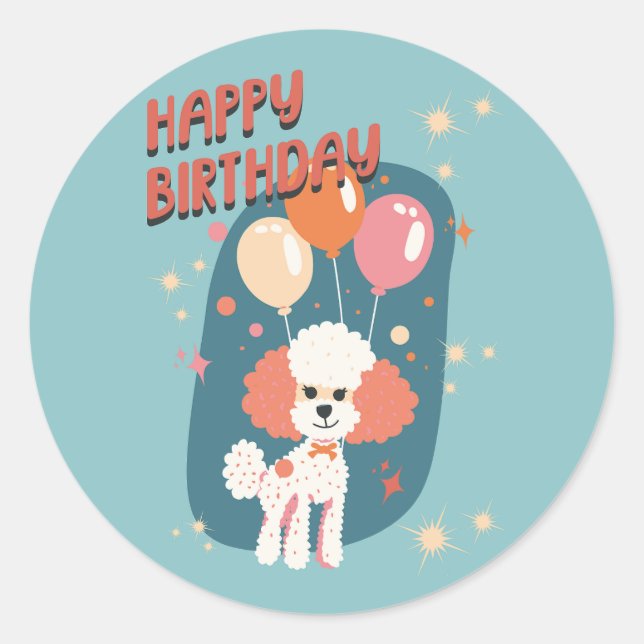 Poodle Party Classic Round Sticker (Front)