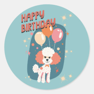 Poodle Party Classic Round Sticker