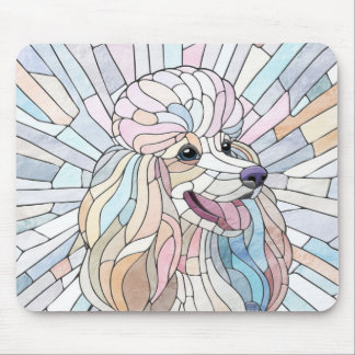 Poodle - pastel mosaic art mouse pad