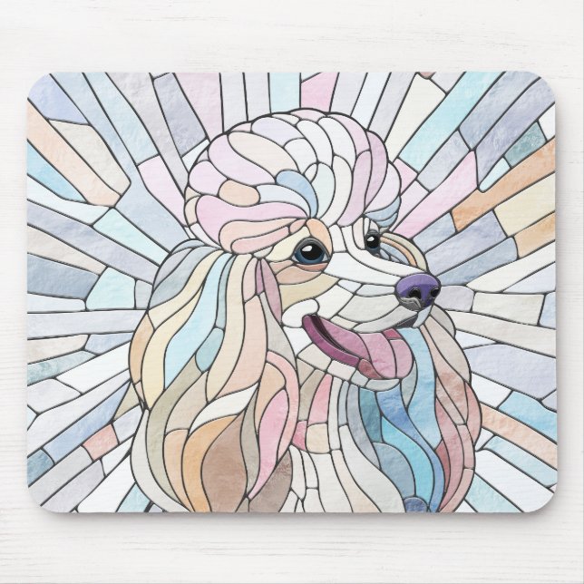 Poodle - pastel mosaic art mouse pad (Front)