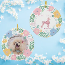 Poodle Pastel Pink Custom Photo & Name Memorial 