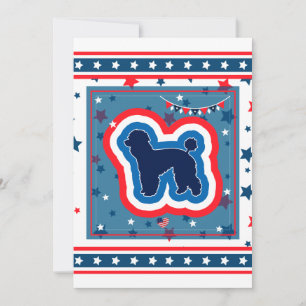 Poodle Patriotic Red White And Blue 4th Of July Holiday Card