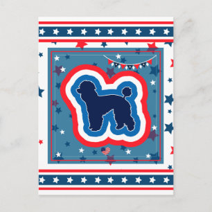 Poodle Patriotic Red White And Blue 4th Of July Holiday Postcard