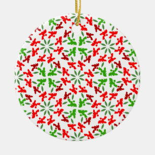 Poodle Pattern Illustration customisable Ceramic Ornament