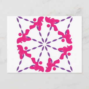 Poodle Pattern Illustration customisable  Postcard